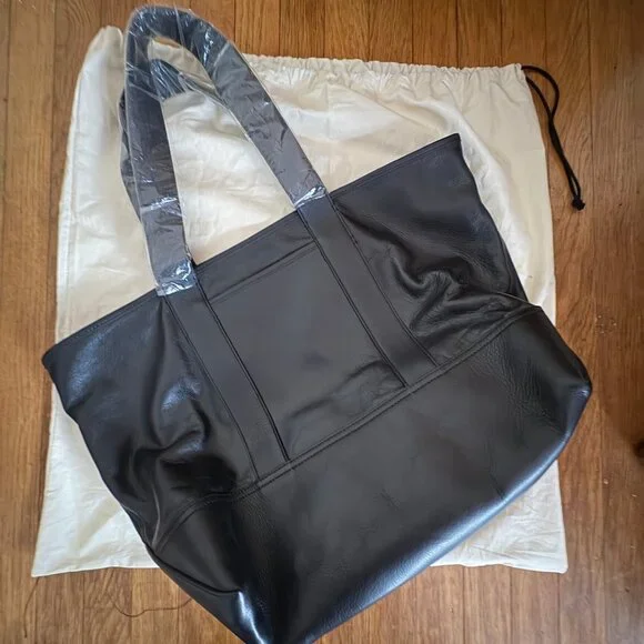 J. Crew Black Leather Tote Bag - Picture 8 of 10
